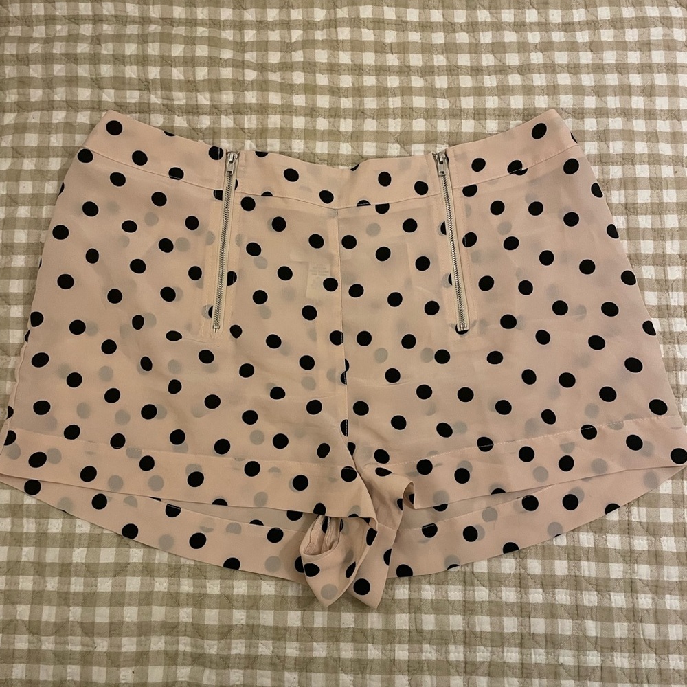 Charlotte Russe Polka Dot Women's Highwaisted Shorts W/ Zipper Feature